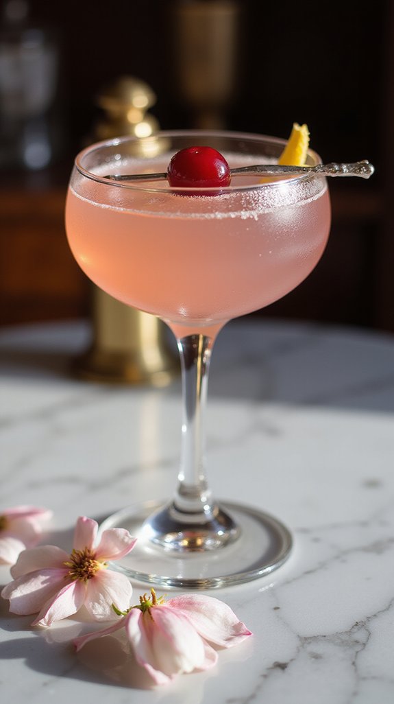 elegant cherry cocktail creation