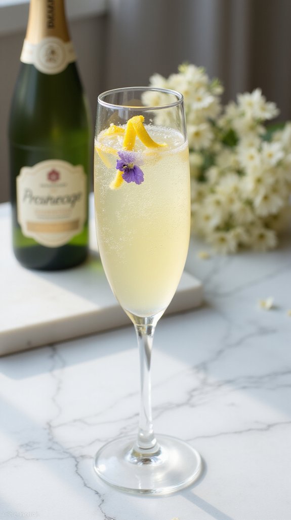 elegant floral bubbly cocktail