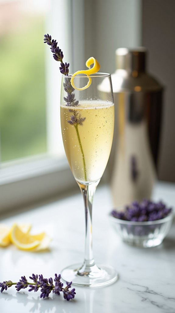 elegant floral champagne cocktail