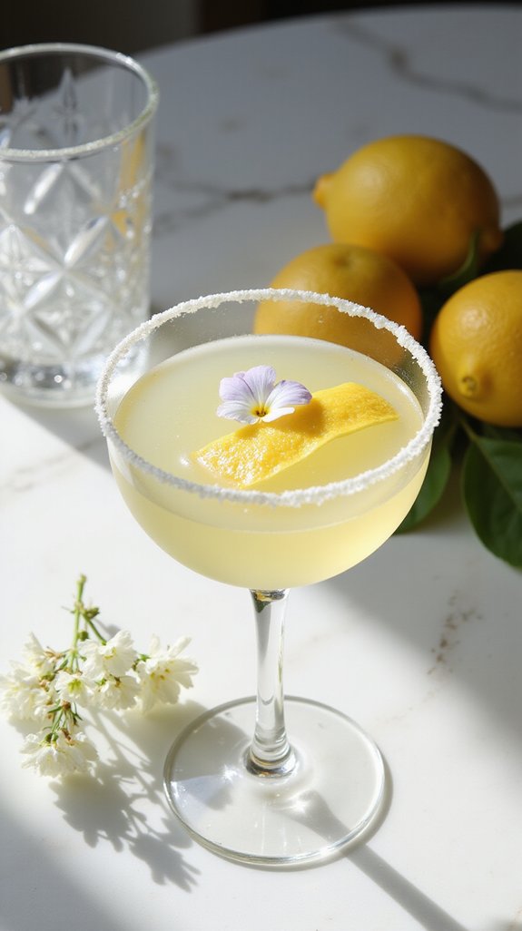 elegant floral citrus cocktail