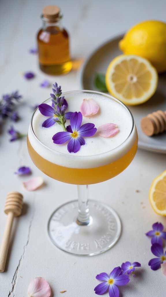 elegant floral gin cocktail