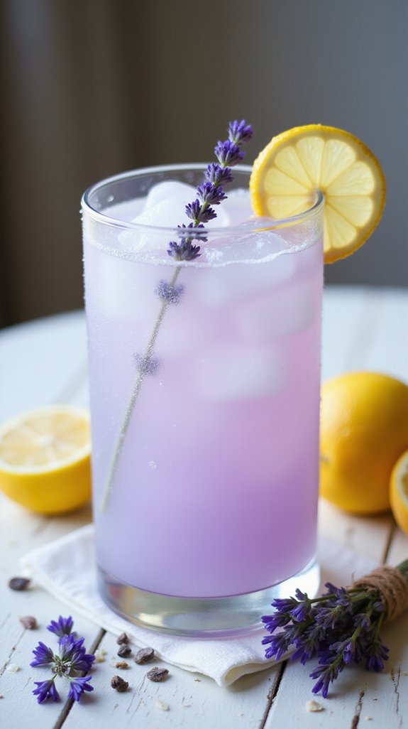 elegant floral lemonade mocktail