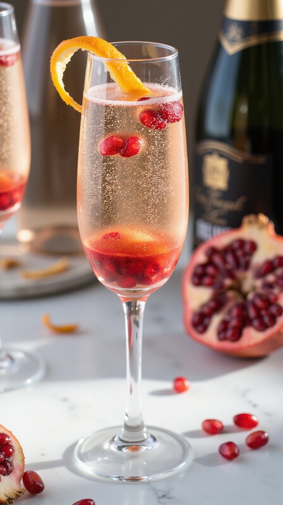 elegant fruity champagne cocktail