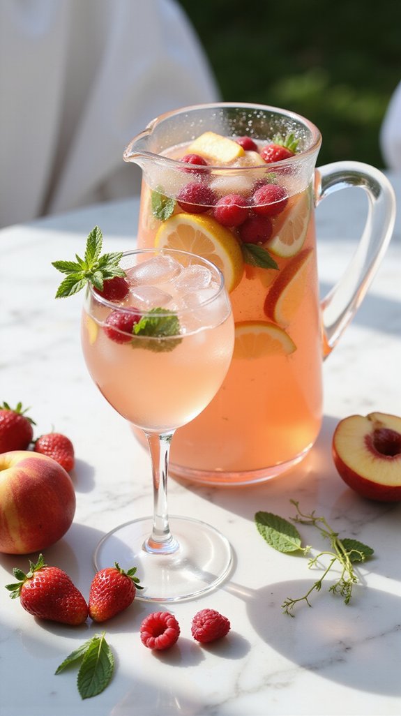 elegant fruity pink cocktail