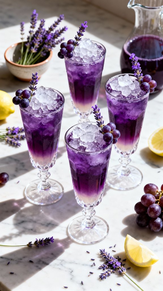 elegant grape lavender mocktail