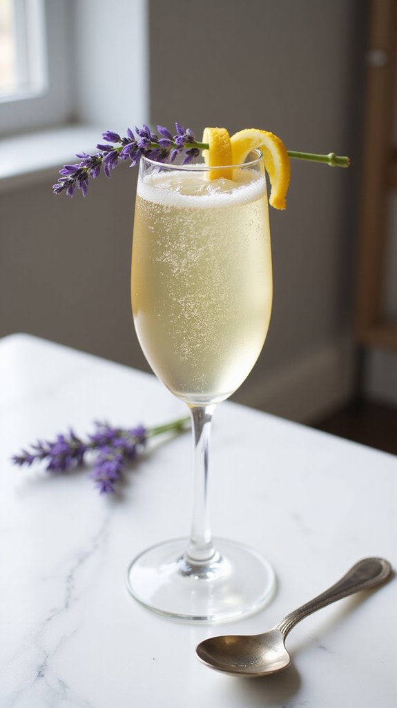 elegant lavender champagne cocktail