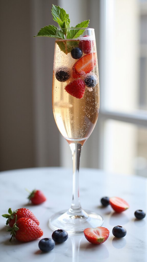 elegant low calorie champagne cocktail