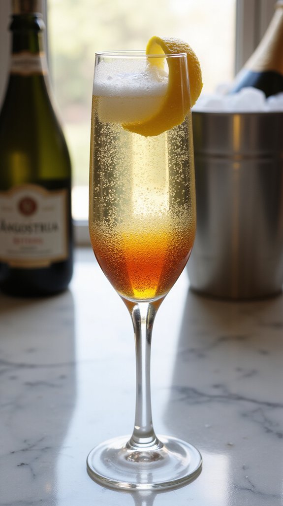elegant low sugar champagne cocktail