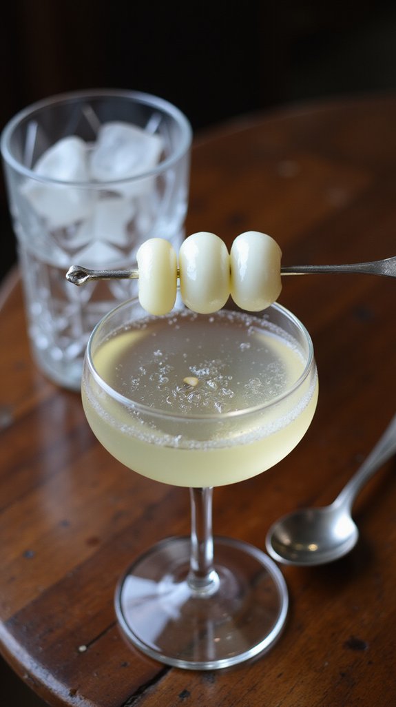 elegant martini with onions