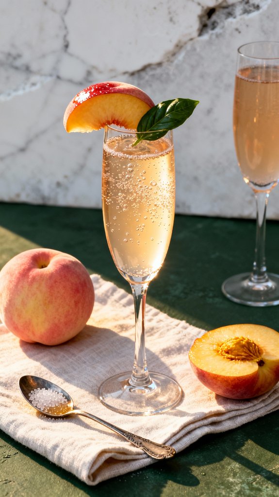 elegant peach mocktail delight