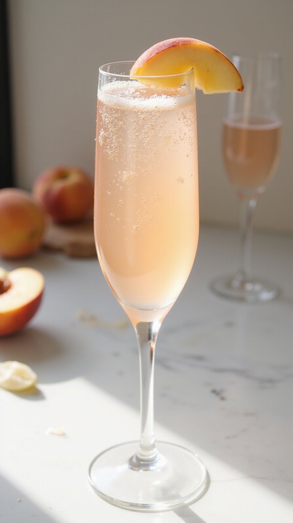 elegant peach prosecco cocktail