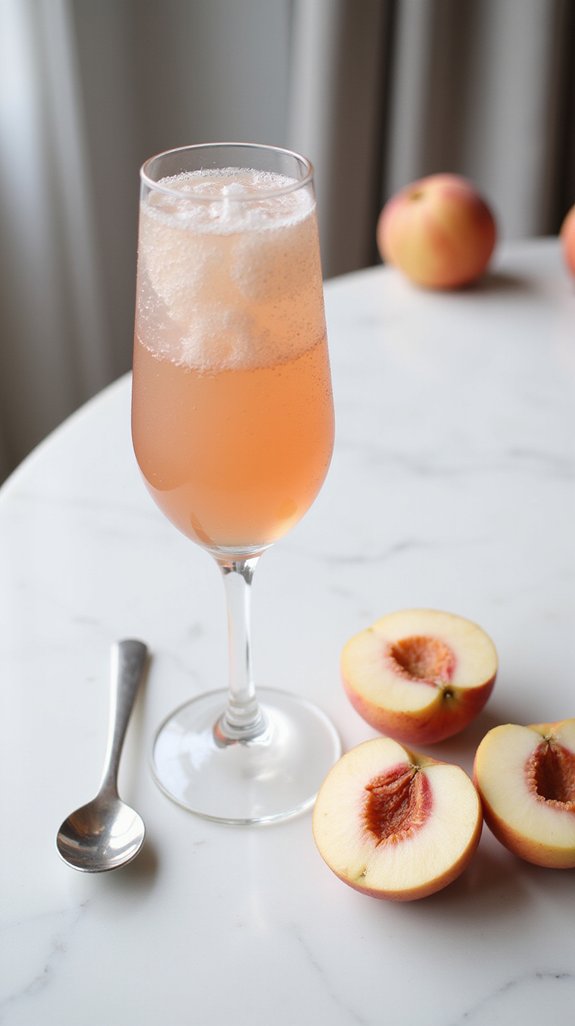 elegant peach prosecco cocktail