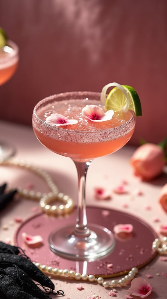 elegant pink champagne cocktail