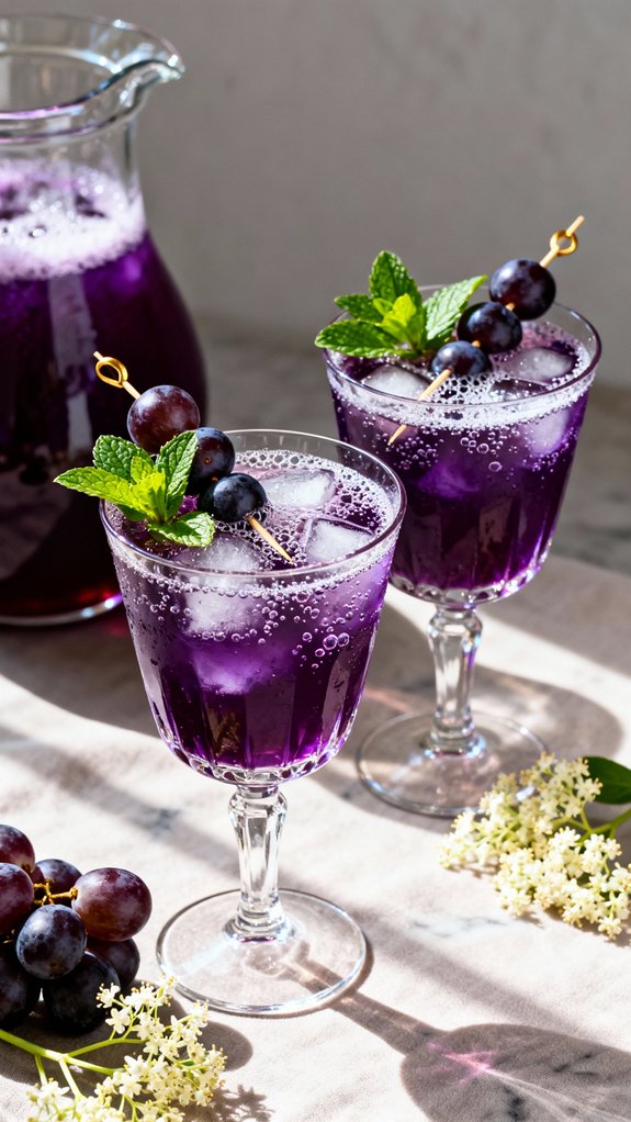 elegant purple grape mocktail