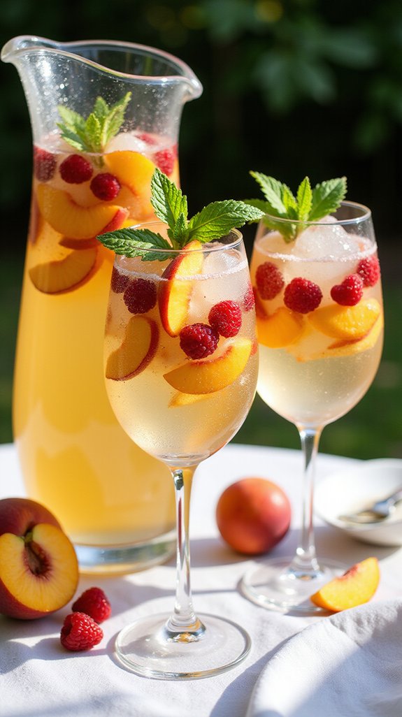 elegant summer peach cocktail