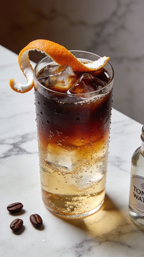 espresso mixed with tonic