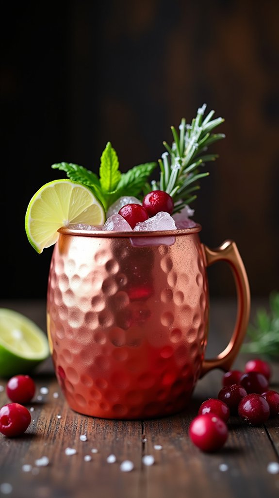 festive cranberry ginger cocktail