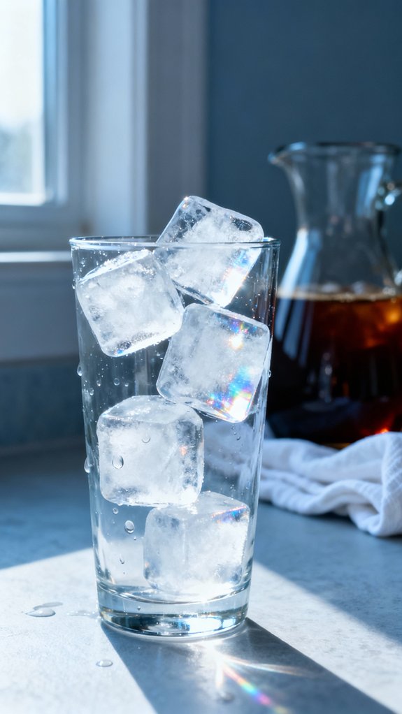 fill glass completely with ice