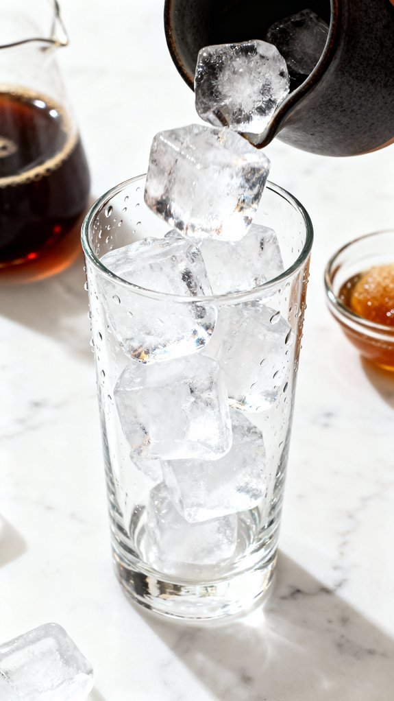 fill glass with ice