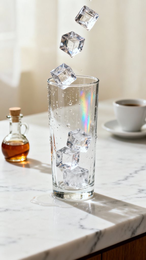 fill glass with ice