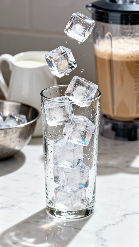 fill glass with ice