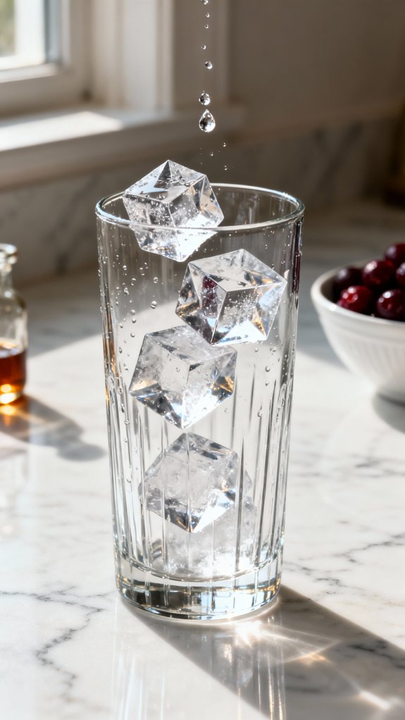 fill glass with ice