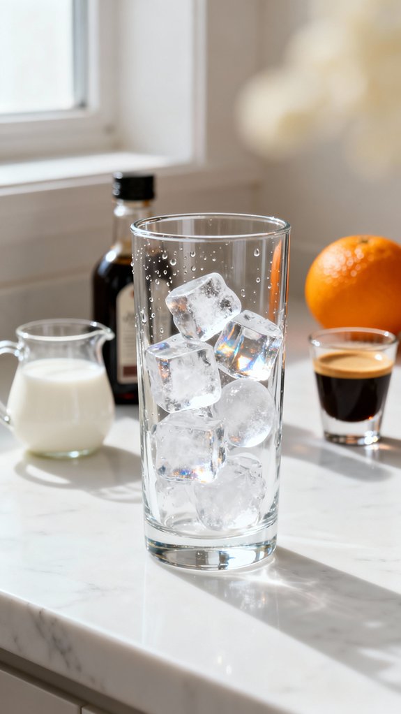 fill glass with ice