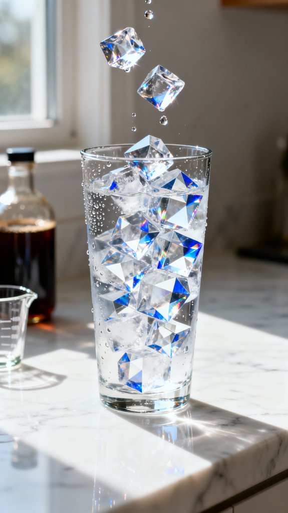 fill glass with ice