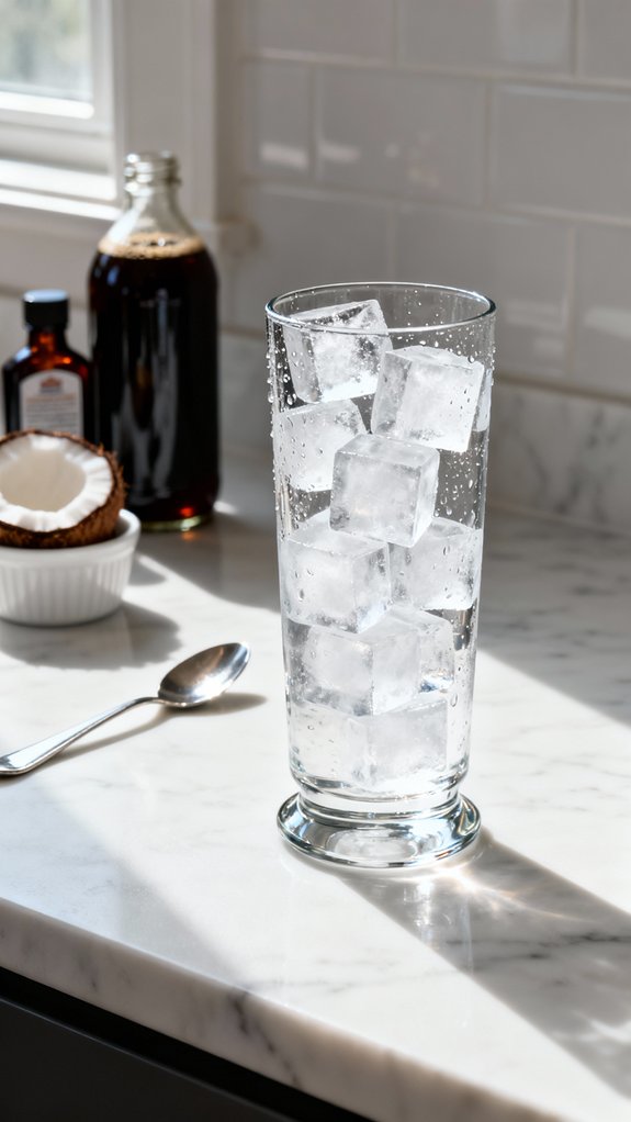 fill glass with ice