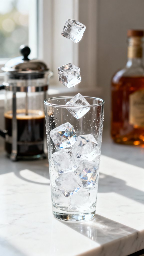 fill glass with ice
