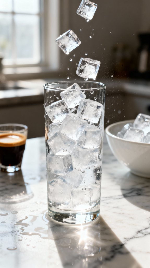 fill glass with ice