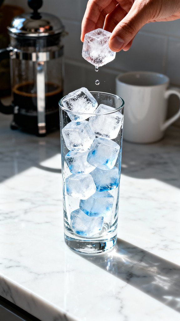 fill glass with ice