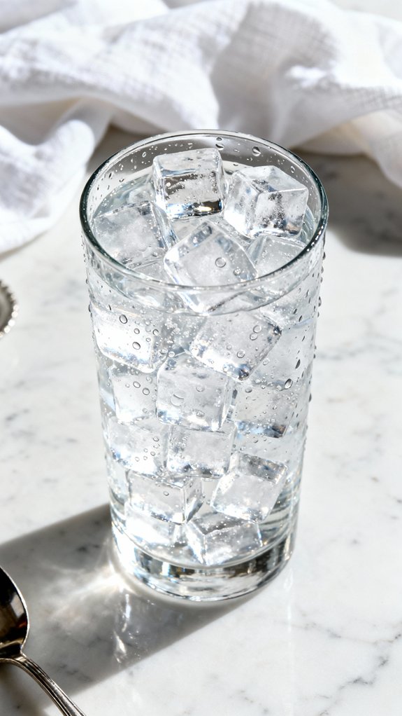 fill glass with ice