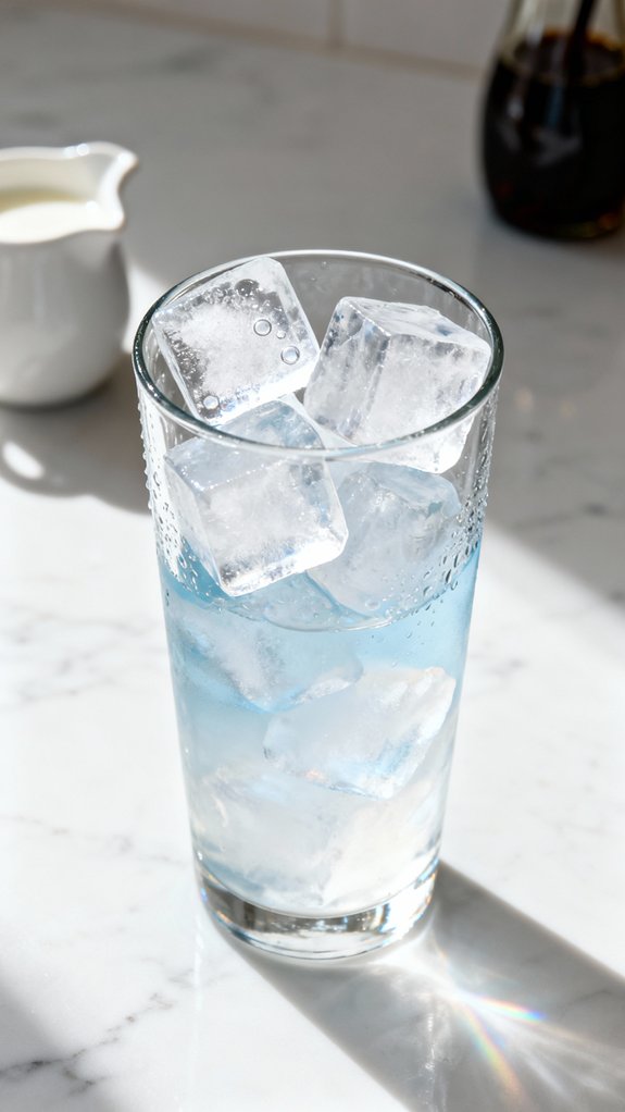 fill tall glass with ice
