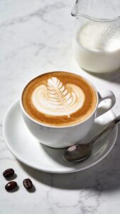 flat white coffee preparation