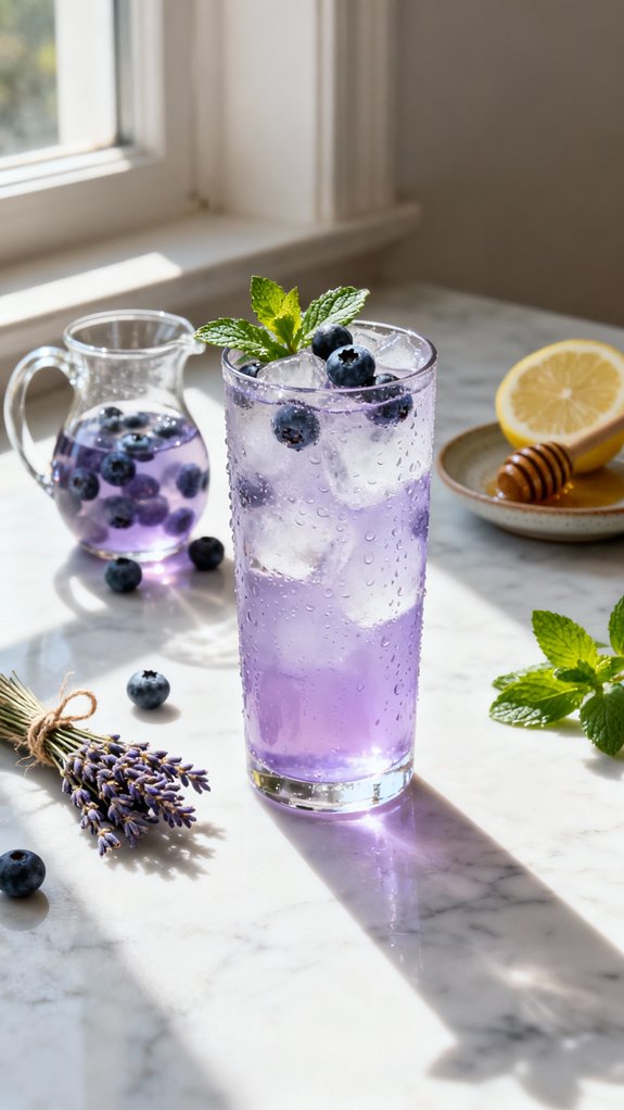 floral blueberry mocktail refreshment