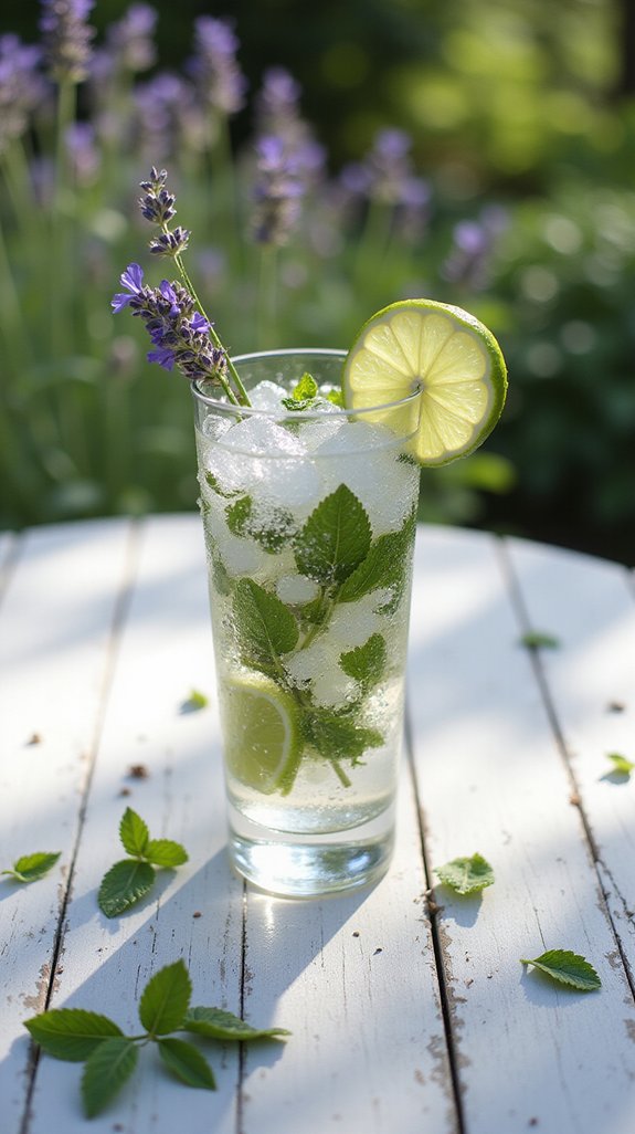floral minty refreshing cocktail