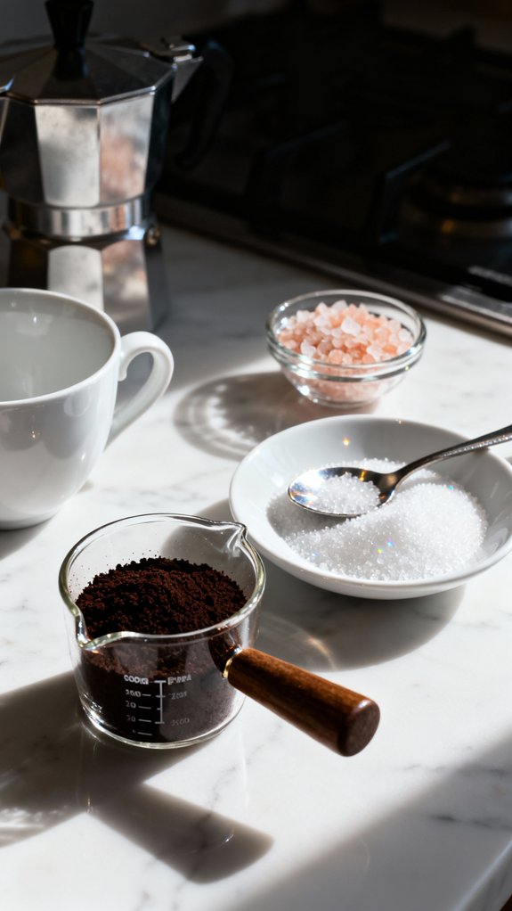 gather coffee and sugar