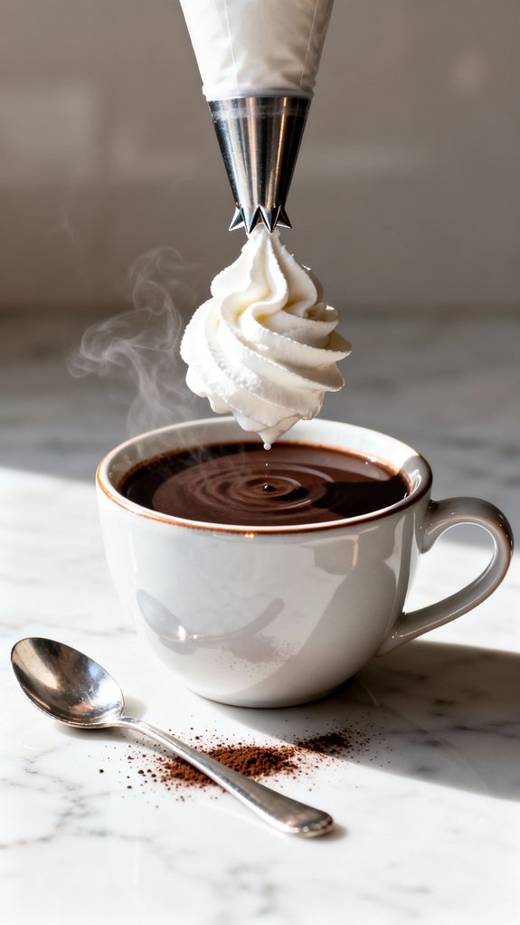 generous whipped cream topping