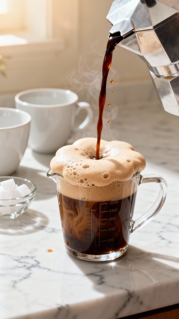 gentle coffee pouring technique