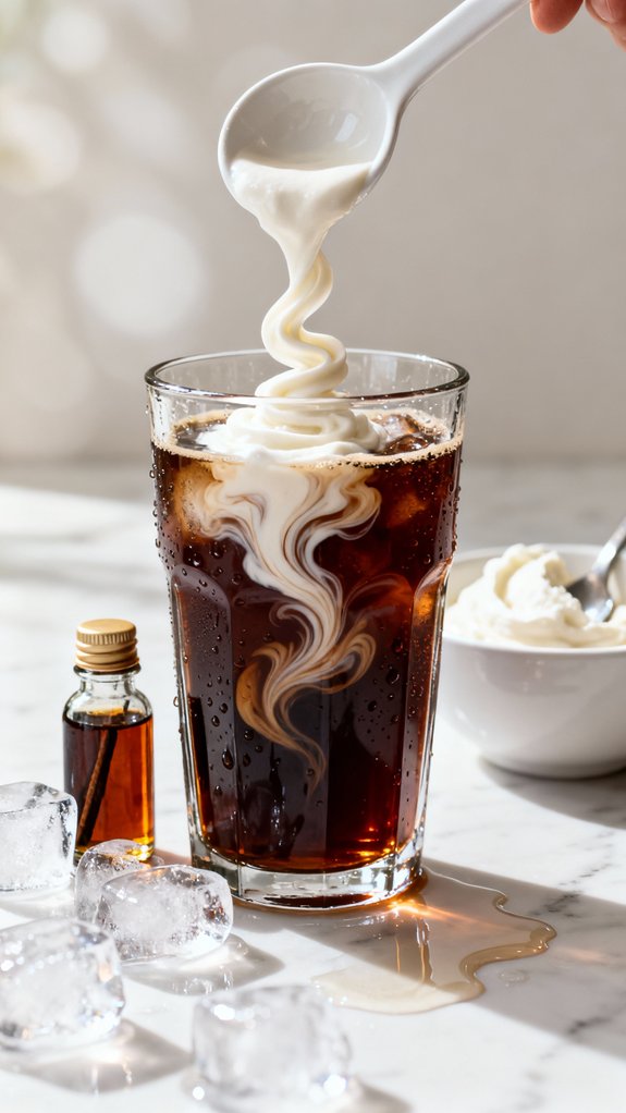 gradually stir coconut cream