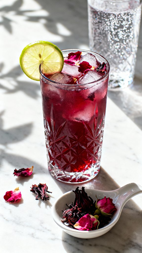 harmonious hibiscus rose mocktail
