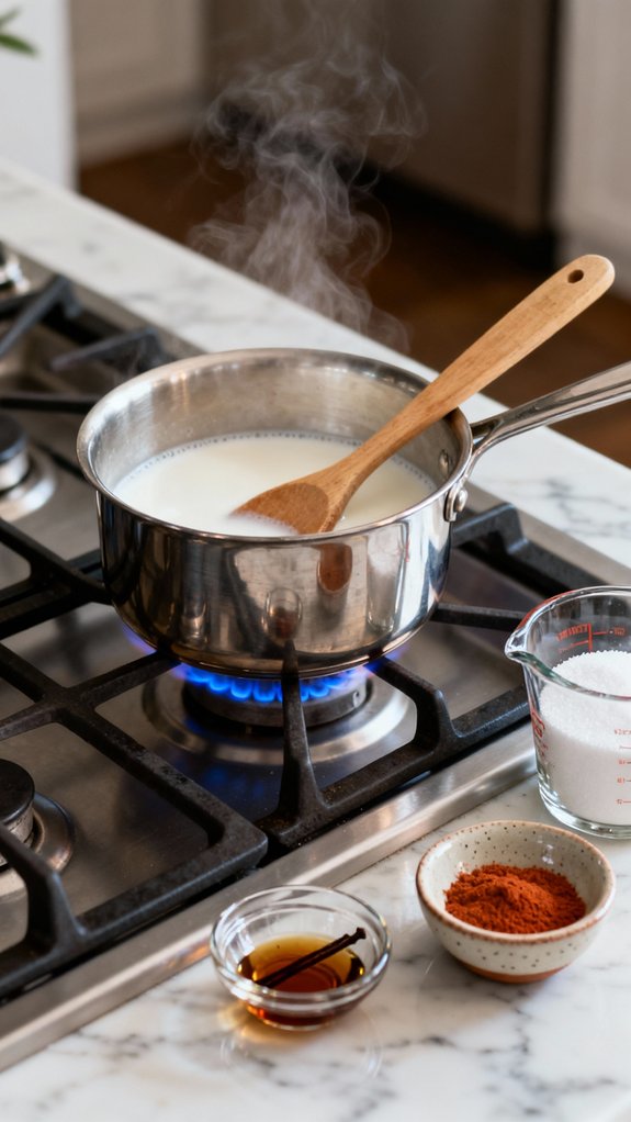 heat milk add sweetness