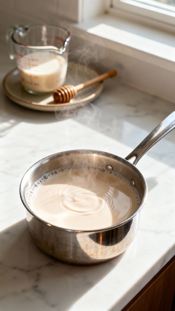 heat oat milk steaming hot