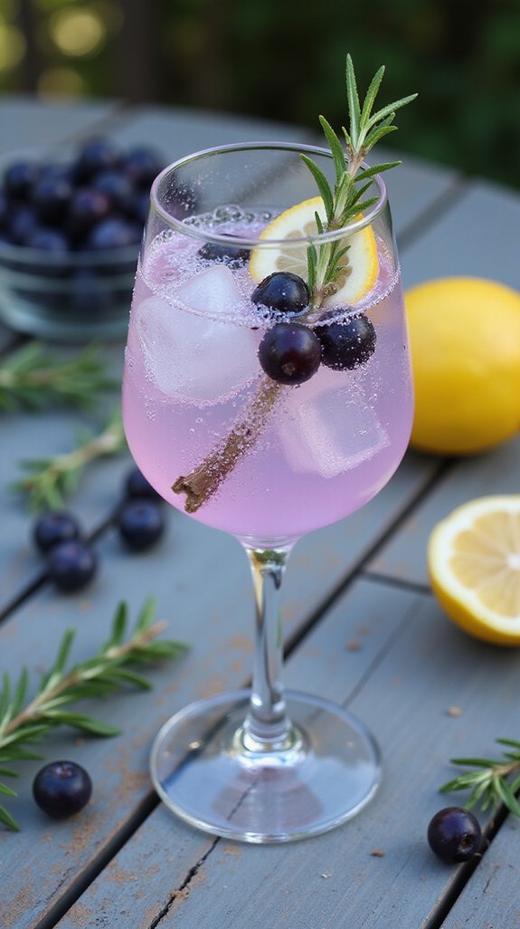 herbaceous huckleberry spritz cocktail