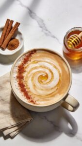 honey oat milk latte