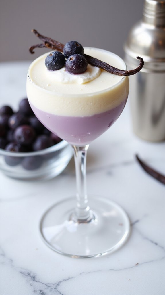 indulgent vanilla huckleberry cocktail