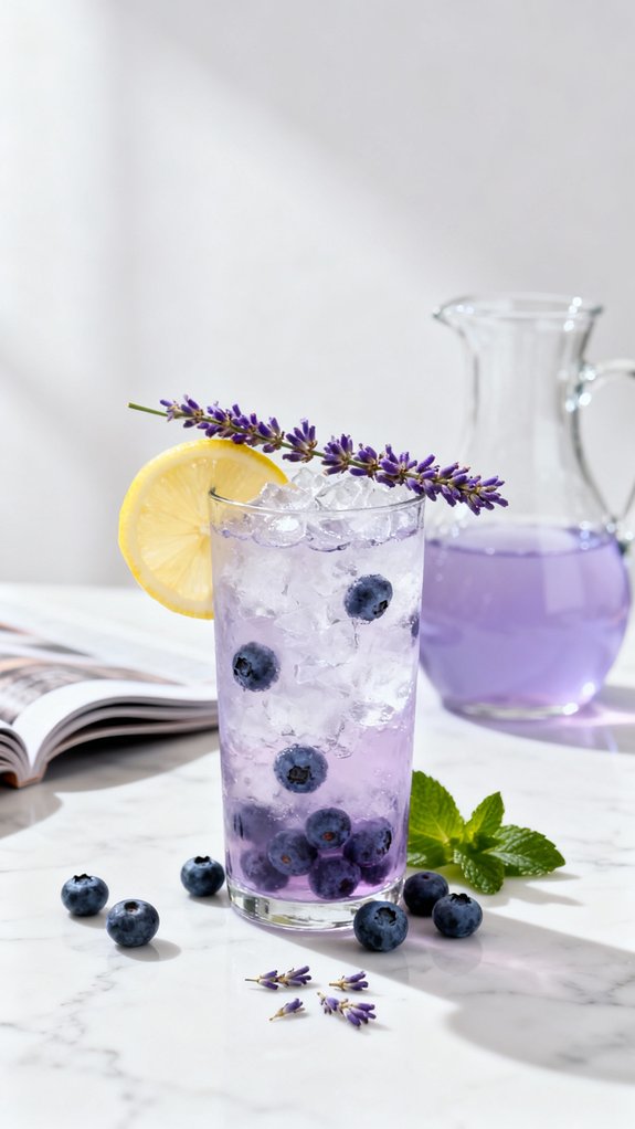 lavender blueberry lemonade mocktail
