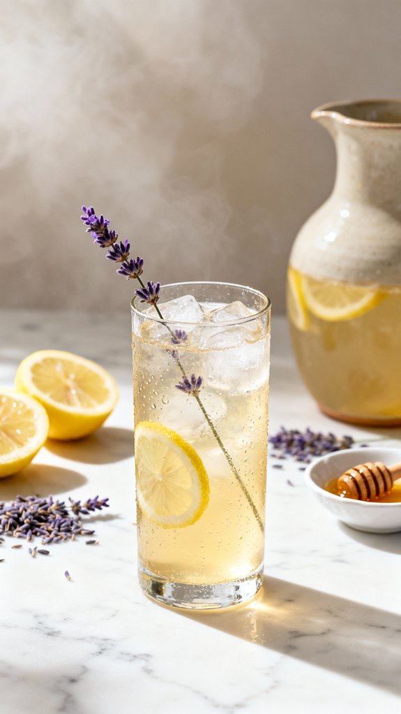 lavender infused citrus mocktail preparation