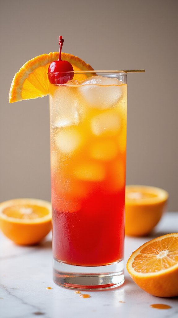 layered citrus tequila cocktail